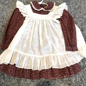 Maroon toddler dress w/ flowers. Size 4.